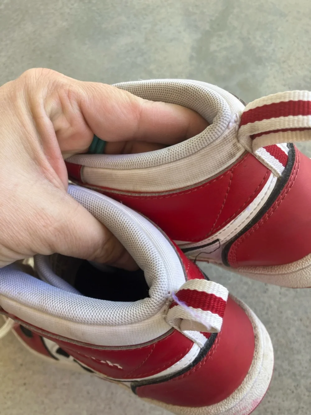 Reebok Resonator Mid Red and White Leather Sneakers, 7